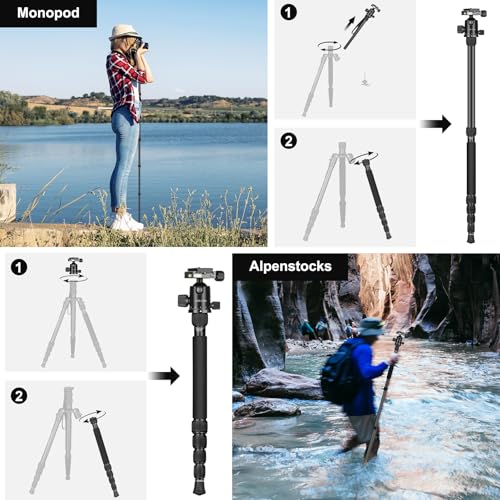80/85 inches Heavy Duty Tripod for Camera Phone, 85" Camera Tripod Monopod - color: Black