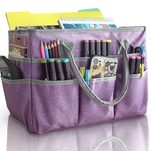 Cupohus Craft Organizer Tote Bag, Purple Sewing Bag for Art - color: Purple