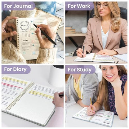 Taja Dotted Spiral Journal Notebook for Women & Men, 140 Pages, Dotted Notebook for Journaling & Note Taking, Journals for Writing, A5(5.7" x 7.9") – Purple - color: E.Purple, style: b-Dotted