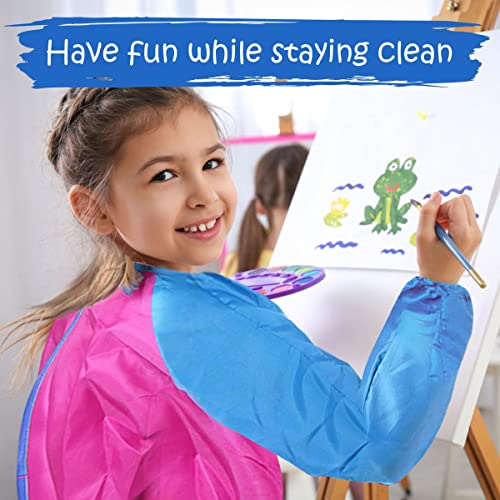 Kids Painting Set, Washable Paint for Toddlers 10 Colors, Art Gift Bundle | Includes 10 Tempera Paints (2 oz Each), 7 Paintbrushes, Paint Palette, Art Smock, Features Non-Toxic, Low-Odor