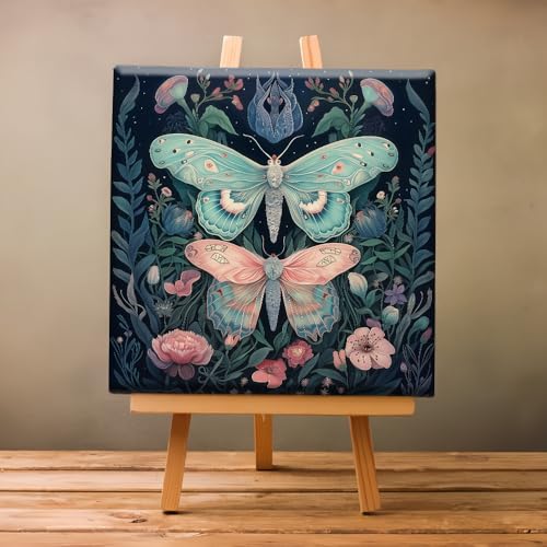 Natuyalo Framed Paint by Numbers on Canvas Butterflies in Jungle Acrylic Paint by Numbers Kits for Adults Beginner Animals Pictures Painting Kits Ideal Gift Home Wall Decor 12x12 Inch - color: Color-02