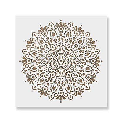 Harmony Mandala Stencil Template - Reusable Stencil for Painting Mandala Designs - 46" Diameter - size: 46" Diameter Half