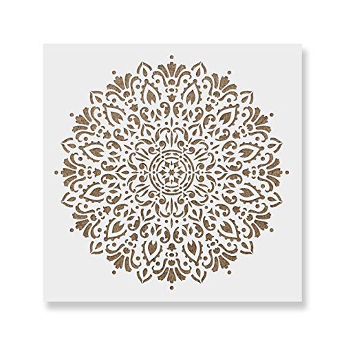 Harmony Mandala Stencil Template - Reusable Stencil for Painting Mandala Designs - 53" Diameter - size: 53" Diameter Half