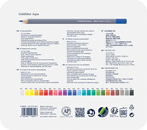 Faber-Castell Creative Studio Goldfaber Watercolor Pencils (24 Count) - size: 24 Count (Pack of 1)