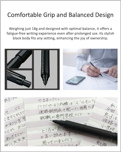 Orenz nero 0.5 HB Black Body + Ain 0.5 HB leads, original Black slim pen case - size: 0.5mm
