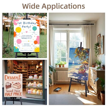 Falling in Art Adjustable Wooden Easel Stand for Painting&Display, Black | Folding Art Easel for Display, Drawing, Wedding Sign and Poster, Suitable for Kids and Adults, Holds Up to 42" - style: Black -1 Pack