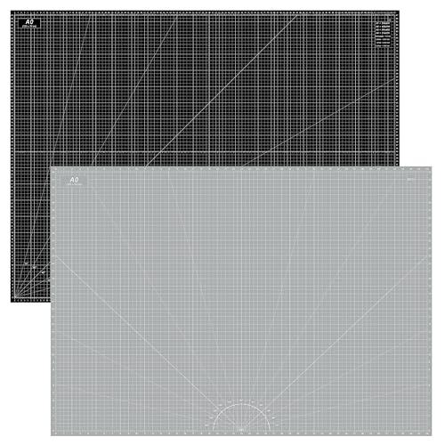 Thickened 36 x 48 Inch Self Healing Sewing Cutting Mat, A0 Rotary Cutting Sewing Mat for Crafts, Double Sided 5-Ply Table Cutting Board for Fabric Quilting Leather Hobby, (Grey/Black) - color: Grey/Black, size: 48"L x 36"W