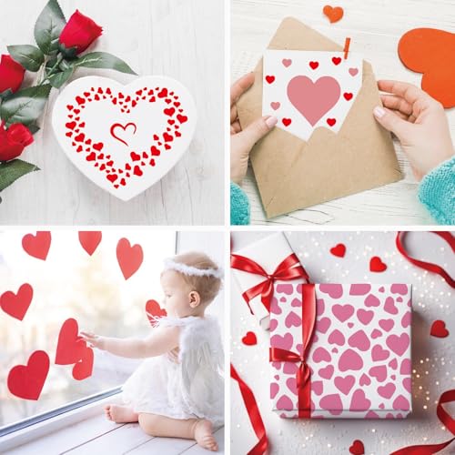 16 Pieces Heart Stencils for Crafts Reusable Mixed Media Geometric Stencils for Painting on Canvas Scrapbook Paper Fabric Pillows Card Making (16 Heart) - style: 16 Heart