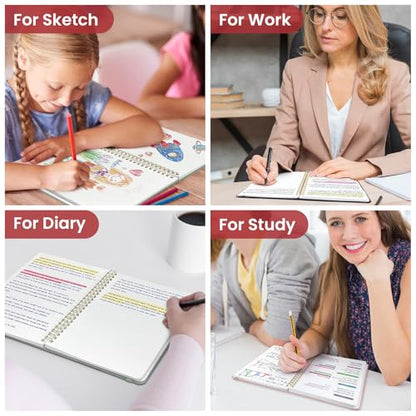Taja Blank Spiral Journal Notebook for Women & Men, 140 Pages, Sketch Book, Plain Notebook for Drawing & Sketching, Journals for Creative Writing, A5(5.7" x 7.9") – Black - color: C.Black, style: d-Blank