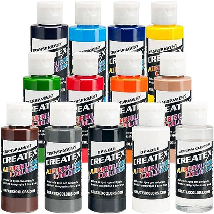 Transparent 12 CREATEX Airbrush Paint Colors Set