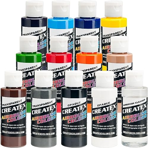 Transparent 12 CREATEX Airbrush Paint Colors Set