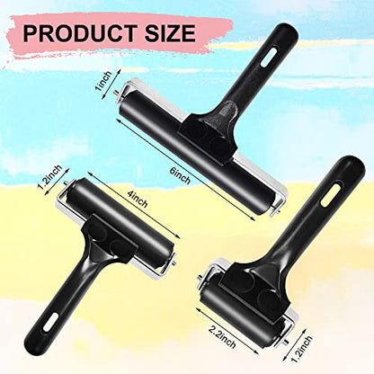 4-Inch Rubber Brayer Roller for Printmaking, Manual Roller Tool for Printmaking/Wallpaper/Gluing Application/Painting/Craft