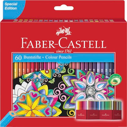 Faber-Castell Castle 111260 Colouring Pencils Set, 60 Pieces, Hexagonal, Shatterproof, for Children and Adults