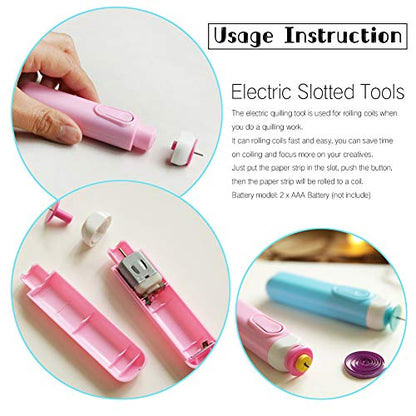 IMISNO DIY Quilling Kit with Paper Crimper, Tools&Strips for Beginners - color: pink