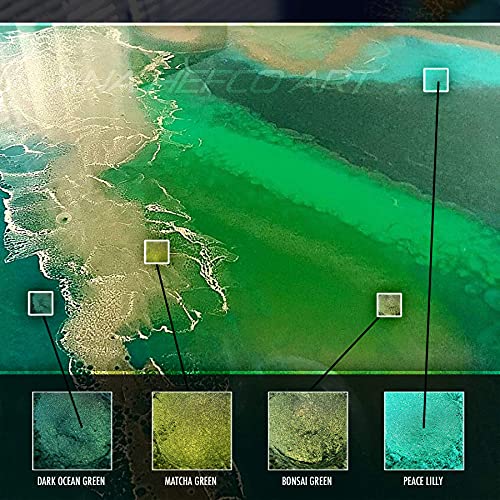 Eye Candy Pigments Premium Green Mica Powder - Matcha Green (50gr) - for Epoxy, Resin, Soap, Paint, Woodworking, Acrylic Pouring, Bath Bombs, Fishing Lures - DIY Arts and Crafts Additive - color: Matcha Green