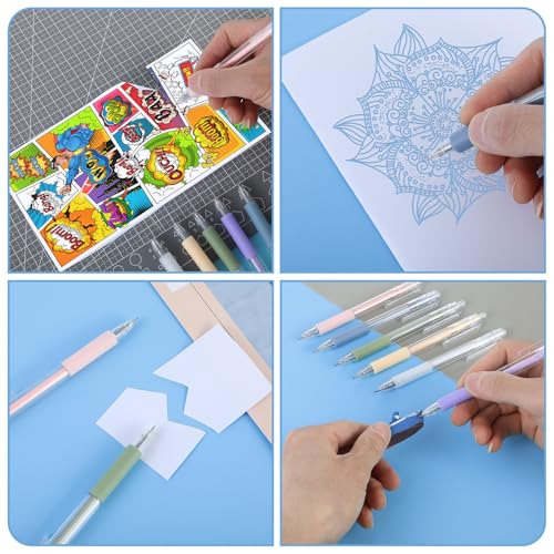 YUXIANLB Craft Exacto Knife Craft Cutting Tool 6PCS Art Carving Tools | Retractable Paper Pen Cutting Tool, for DIY Crafting, Drawing, Scrapbooking, Precision Paper Cutter Pen