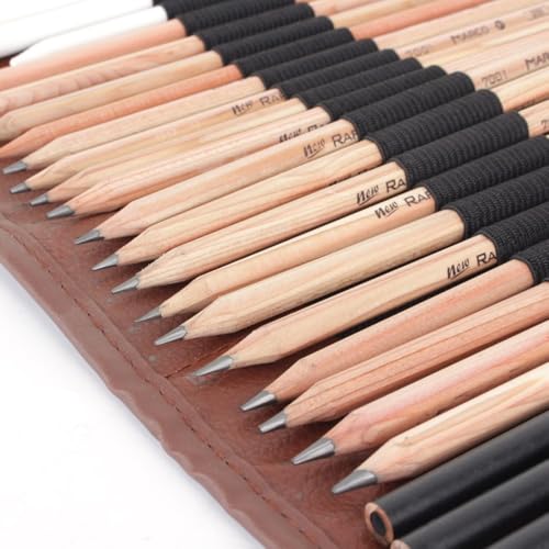 Art Kit, 18 Pcs Graphite and Charcoal Pencil Set with Erasers, Blending Stumps, Extender, Cutter, Bag,for Adults Charcoal Sketching Graphite Art