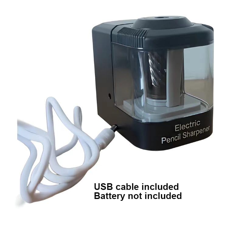 Dual Power Electric Pencil Sharpener Black, Heavy-Duty Helical Blade