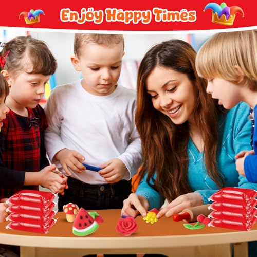 VioraWhite 72 Pcs 38oz Air Dry Clay Bulk Modeling Clay,Red | Ultra Lightweight Foam Modeling Clay for Kids Adults, DIY Gifts Party Arts Crafts, School Project Supplies - color: Red