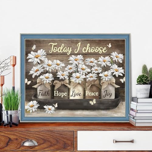 Axquilon Inspirational Diamond Art Kits for Adults 16x12inch | Diamond Painting Kits for Beginners, 5D Daisy Round Full Drill Gem Art for Adults, Paint by Diamonds Pictures DIY Crafts Kits - color: Daisy