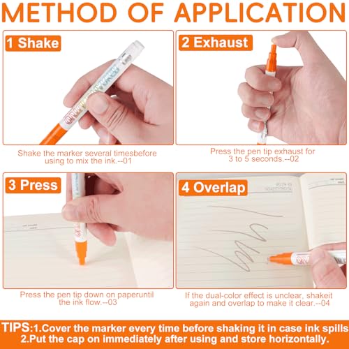 20pcs Outline Marker, Marker Pen for Highlight, Dual-Line Highlighter Outline Marker Set, Metallic Paint Markers for Black Paper Pens Glitter Markers Scrapbook Supplies - size: 1 Count (Pack of 1)