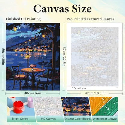 Paint by Numbers Kit for Adults, Night DIY Acrylic Painting Kit, 16x20 Inch - color: CYOP1P06