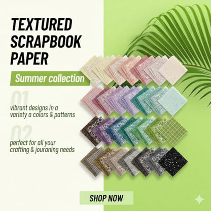 Muwfeuin 112 Sheets Textured Craft Paper and Fabric for Journals | Assorted textured paper and fabric pieces for scrapbooks, junk journals, card making, collage, and DIY decor.