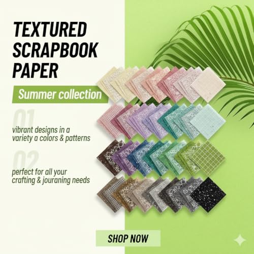 Muwfeuin 112 Sheets Textured Craft Paper and Fabric for Journals | Assorted textured paper and fabric pieces for scrapbooks, junk journals, card making, collage, and DIY decor.