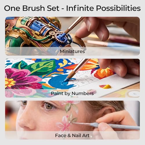 Nicpro 15PCS Paint By Numbers Brushes, Micro Fine Detail Paint Brush Set - size: 15 PCS