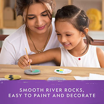 National Geographic Rock Painting Arts and Crafts Activity Kit for Kids | 15 River Rocks, 10 Paint Colors, Brushes and Art Supplies, Outdoor Craft Activity, Creative Play, Birthday Gift - style: Animal Fun