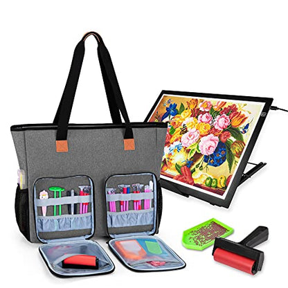 LUXJA Diamond Painting Carrying Case for A3 Light Pad, Gray - color: Gray