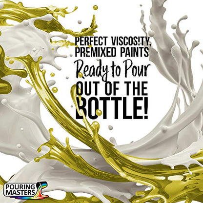 Pouring Masters Lemon Zest Metallic Pearl Ready to Pour Acrylic Pouring Paint - Premium 64-Ounce Pre-Mixed Fluid Acrylic Paint - Fluid Art Supplies for Canvas, Wood, Paper, Tile & Rocks - color: Lemon Zest Metallic Pearl, size: 64 Fl Oz (Pack of 1)