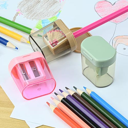 Colored Pencil Sharpener Bulk for Kids Manual Handheld Crayon Sharpeners - style: 24Pcs Sharpeners - C