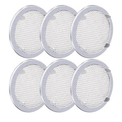 2 Inch Round Open Screen Vents Mill Finish Mesh Vent Cover 6-Pack | for Display Cases, Spice Racks, Reptile Cages and More, Mesh vent cover