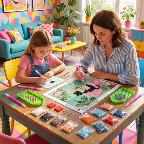 5D Diamond Art Kits for Adults, Black Cat Bathroom Diamond Painting - color: KM1094-1
