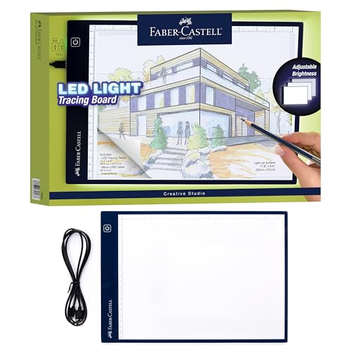 Faber-Castell LED Light Tracing Board: Adjustable Light Up Drawing Board, LED Drawing Pad, Tracing Light Box, Back to School Art Supplies for Artists, Hobbyists & Adults