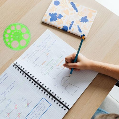 4 Pack Circle Drawing Template, Multi-Size Round Circle Stencil, Plastic Geometric Circle Ruler, Multifunctional Drawing Aid Tool for Student, Design, School, and Office Use(Green) - color: green