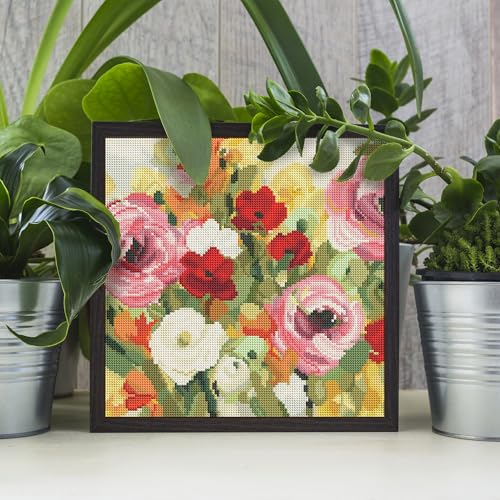 DIAMOND ART CLUB Lea's Garden Diamond Art Kits for Adults | Premium Diamond Painting Kit, Fun DIY Crafts for Adults, Round Diamond Art Canvas, 13" x 13" (33 x 33 cm) - color: Lea's Garden