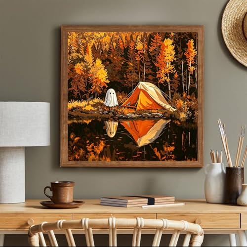 ARPADAMO Halloween Diamond Art Kits for Adults Ghost Tent Camping 12x12in - color: DP04082
