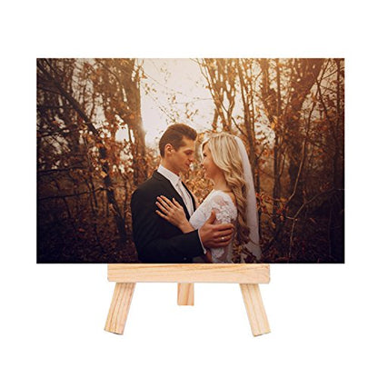 Eboot 24 Pack 5 Inch Mini Wood Display Easel Small Easels Wood Artist Tabletop Canvas Stand for Painting Arts Crafts Easels for Painting Arts Crafts Display Card Photo - size: 5 Inch