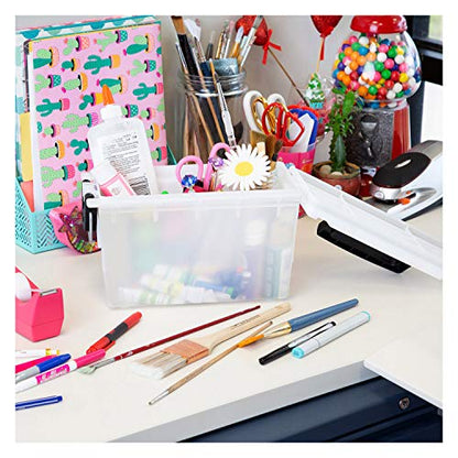 12535 Translucent Craft Organizer, Art Supply Organizer and Storage, Lockable School Supplies Organization, Moisture Resistant, Made in USA (Pack of 4) - size: One Size (Pack of 4)
