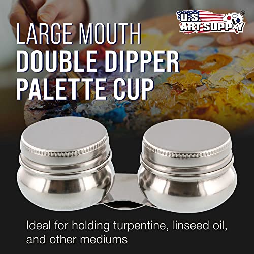 US Art Supply Large Mouth Double Dipper Pallete Cup