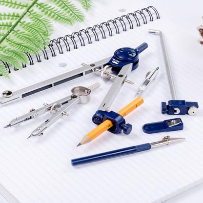 Mr. Pen- Professional Geometry Set, 7 pcs | Metal Compasses with Center Wheel & Extension Leg, Precision Drafting Kit with Storage Box for Geometry, Technical Drawing - style: 7 pcs Geometry Tool Set