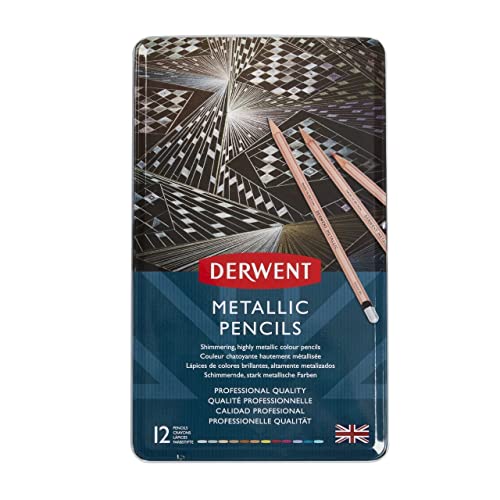 Derwent Metallic Pencil Tin of 12 (2305599)