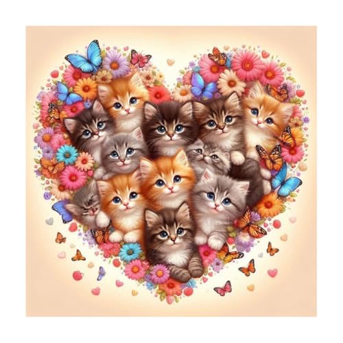 Aicomeon Diamond Art Kits for Adults Cat Diamond Painting Kits | 12x12 Inch Easy DIY for Beginners, Full Drill Round Dot Gem Art Mosaic Stress Relief Craft, Home Wall Decor Gifts - color: Cat-5