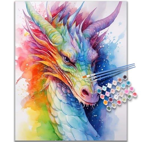 Kalonyth Dragon Paint by Numbers Kit for Adults, 16x20 inch, No Framed | Animal Adult Paint by Number Kits on Canvas, DIY Acrylic Painting, Stress Relief Craft Kits, Home Wall Decor Gift - color: OP-US11