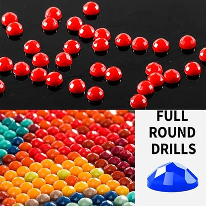 KUFWKEY Fantasy Dragon Diamond Art Kits for Adults,Gothic Stained Rose Diamond Painting Kits,Full Round Diamond Mosiac Kits,DIY Handicrafts,Gem Art and Crafts,Large Size 16x28inch - color: AM804