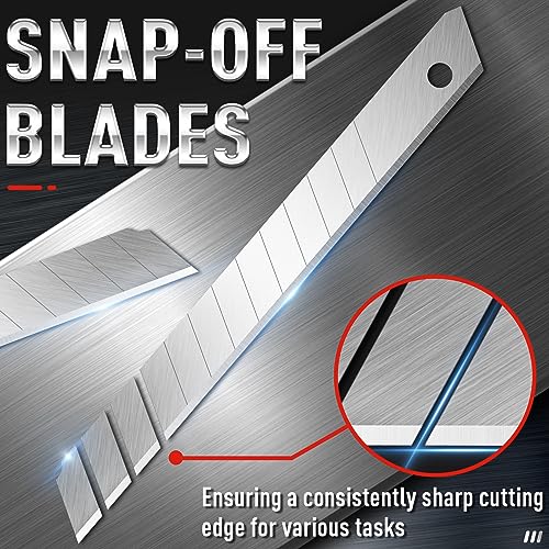DIYSELF 50Pcs 9mm Utility Knife Replacement Blades, Snap Off Blades for 9MM Universal Box Cutters (60°) | Snap Off Replacement Blades for Universal Box Cutters Utility Knives, High Carbon Steel Blades for Cardboard, Foam Board - size: 50-Pack(60°)