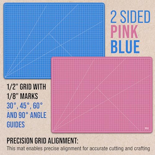 U.S. Art Supply 36"x48" Self-Healing Cutting Mat 5-Ply Pink/Blue - color: Pink/Blue