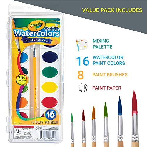 Watercolor Paint Set for Kids, 16 Water Color Mixing Palette Gift Bundle